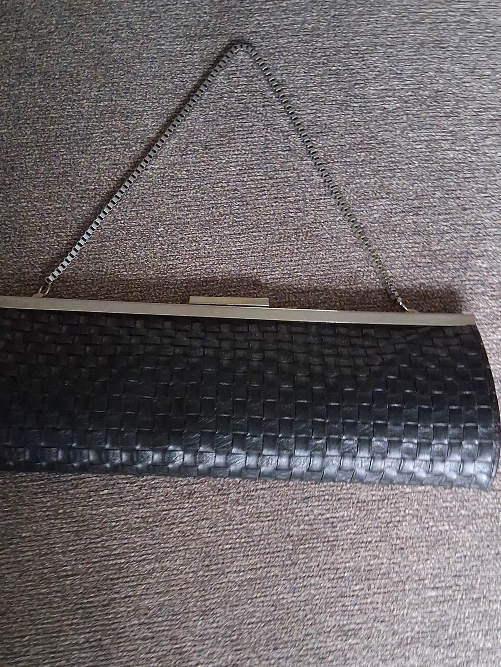 Classic Black Woven Evening Clutch